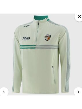 O'Neills Antrim GAA Men's Nepal Brushed Half Zip Top Green / Marine Sz Medium